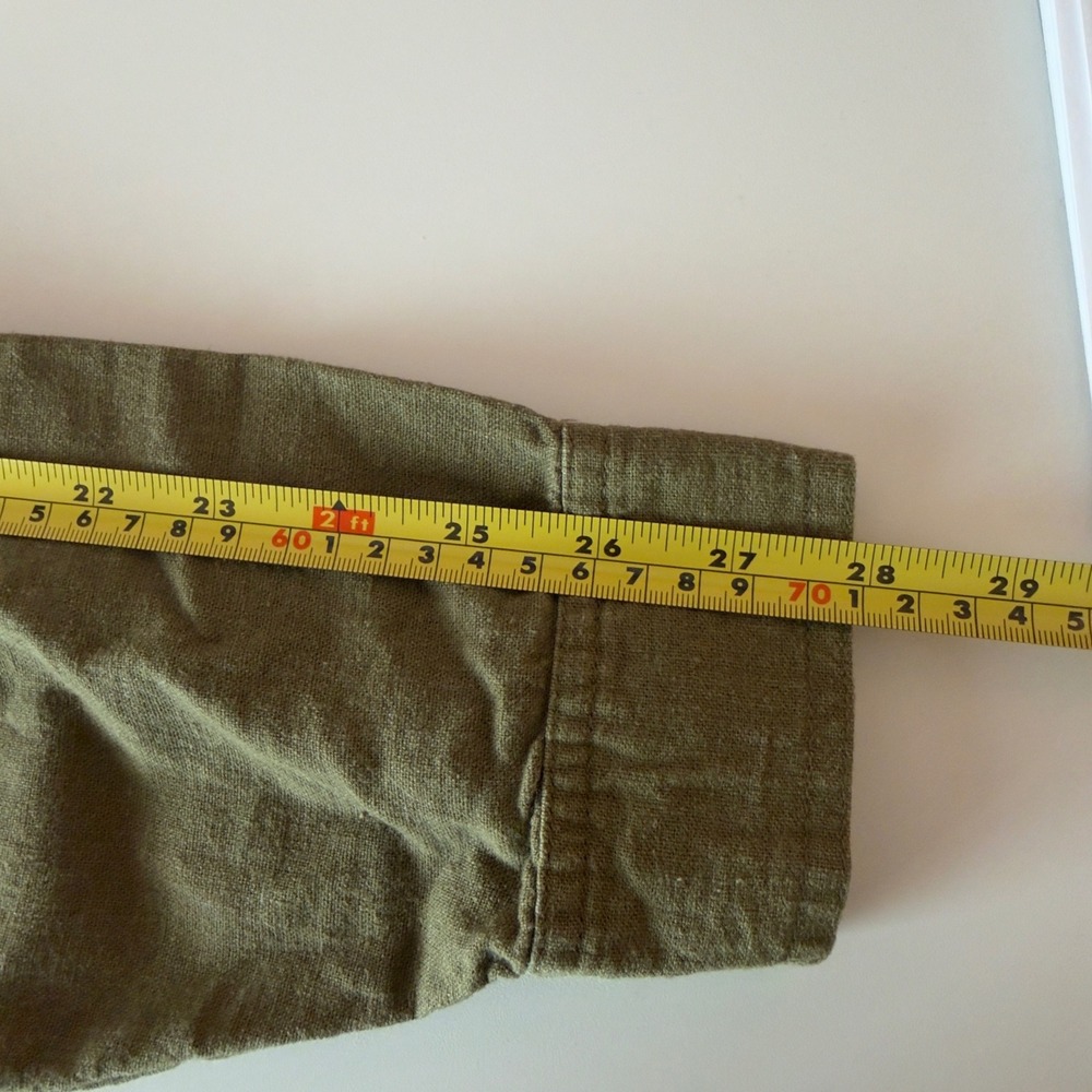 Tahari Linen Blend Green Utility Shirt Jacket Shacket Size 3X Casual Layering - Picture 8 of 8